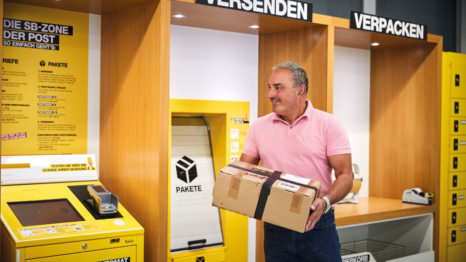 Die Selbstbedienungszone der Post.